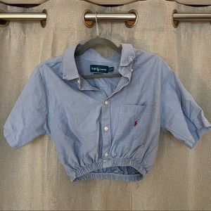 RALPH LAUREN tailored crop top.
